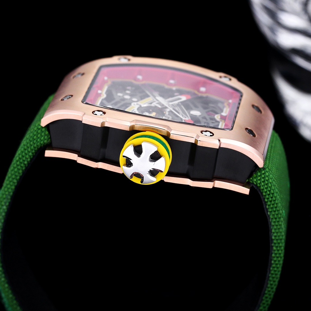 Richard Mille RM 67-02 Replica Green Strap Watch – Ultra-Lightweight Skeleton Dial, Swiss Movement, Premium Craftsmanship