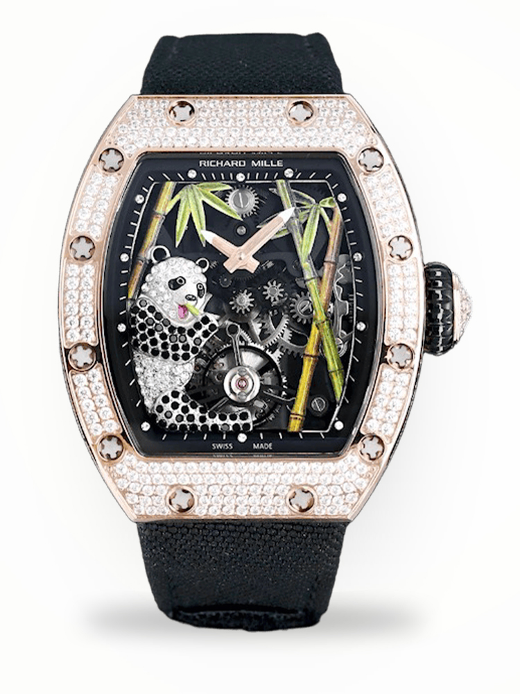 Luxurious Richard Mille RM 26-01 Panda Replica Watch – Swiss Tourbillon, Diamond-Set Case, Skeleton Dial