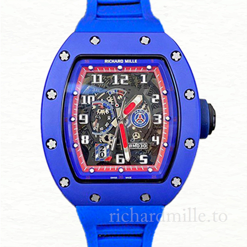 Richard Mille RM030 Men Mechanical Watch Ceramics Bezel Rubber Band