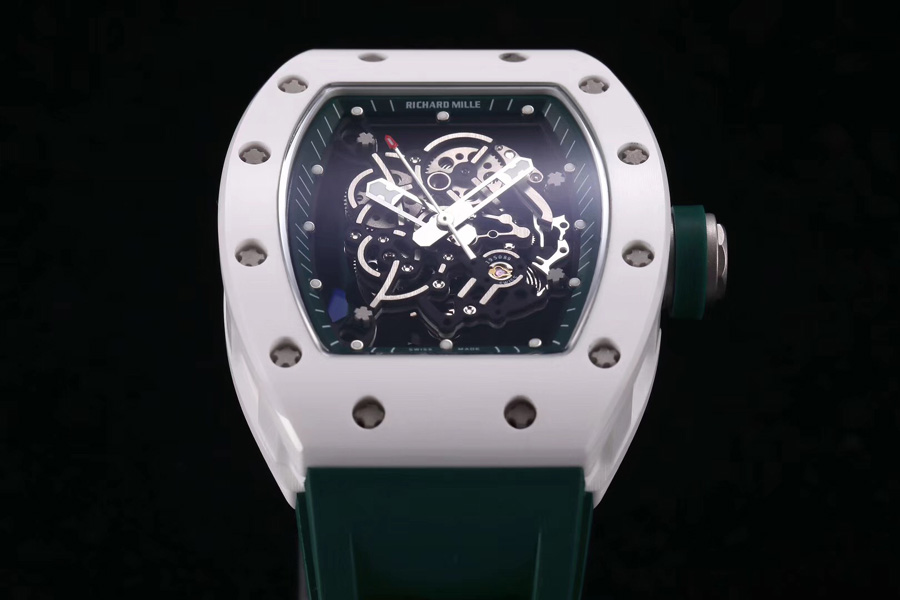 Richard Mille Replica RM 055 Green Strap White Ceramic Bezel