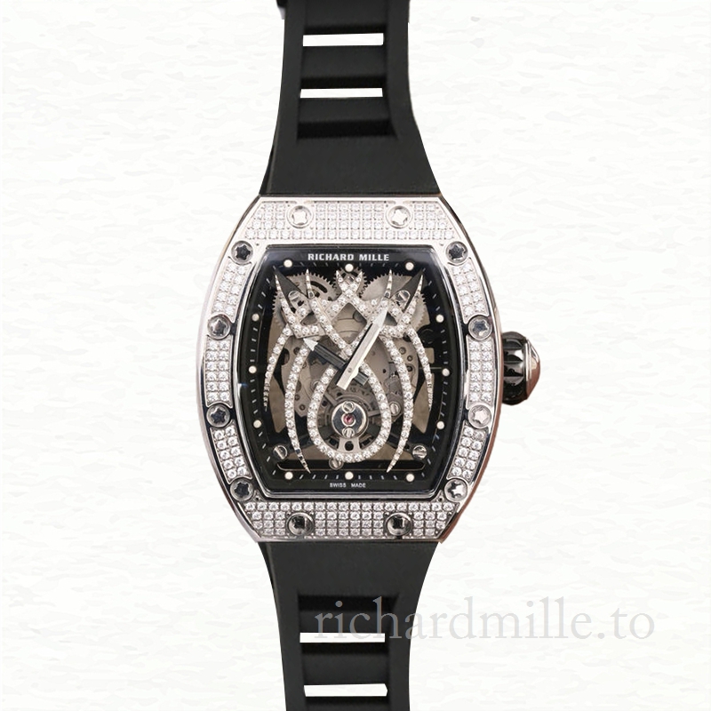 Richard Mille RM019 Hand Wind Men Watch Black With Diamonds Dial
