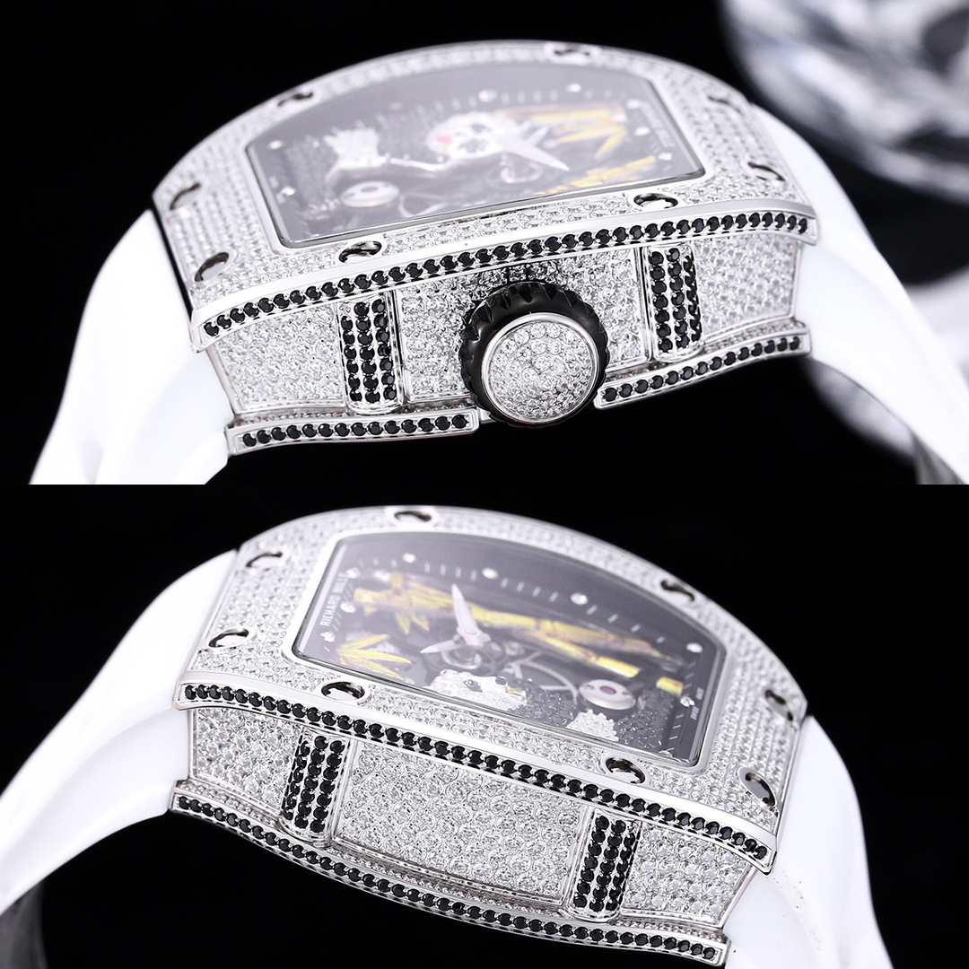 Replica Richard Mille RM 26-01 Swiss Tourbillon Panda White Diamond Bezel Watch
