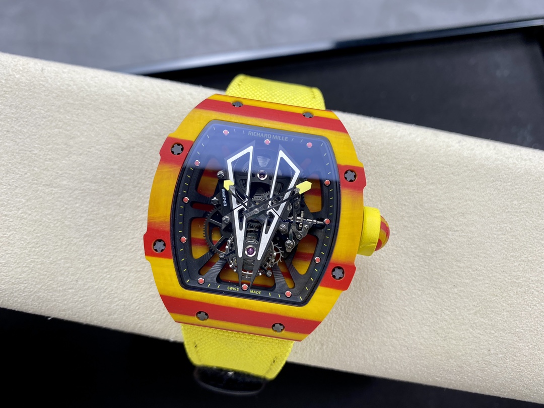 Best Swiss Replica Richard Mille RM 27-03 Red Yellow Carbon Fiber Watch