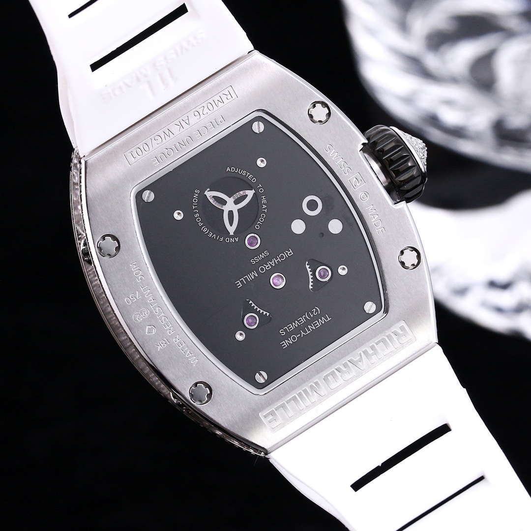 Replica Richard Mille RM 26-01 Swiss Tourbillon Panda White Diamond Bezel Watch