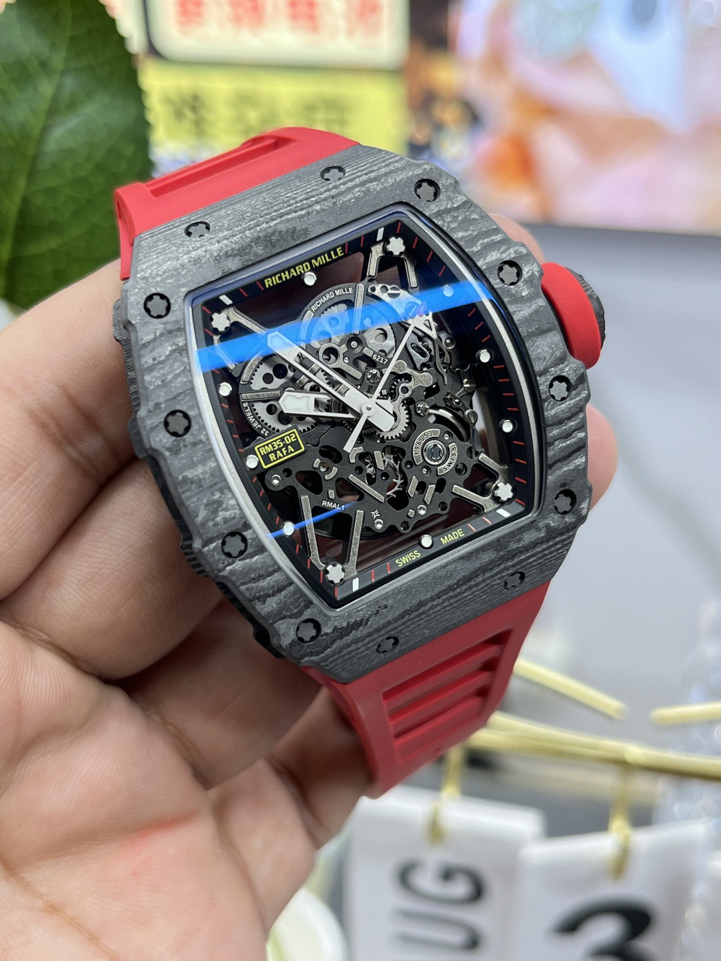 Replica Richard Mille RM35-02 Red Rubber Strap Swiss Movement Sports Watch