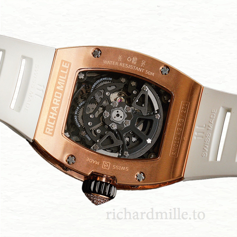Richard Mille RM023 Men Automatic Transparent Dial Rubber Band Roman Numeral