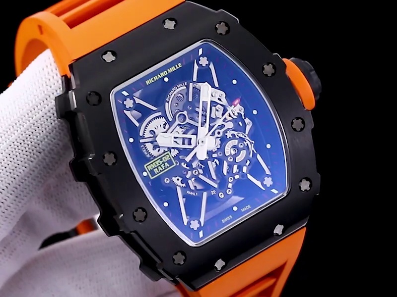 Luxury Sport Replica Richard Mille RM 35-02 Rafael Nadal Watch With Bold Orange Strap