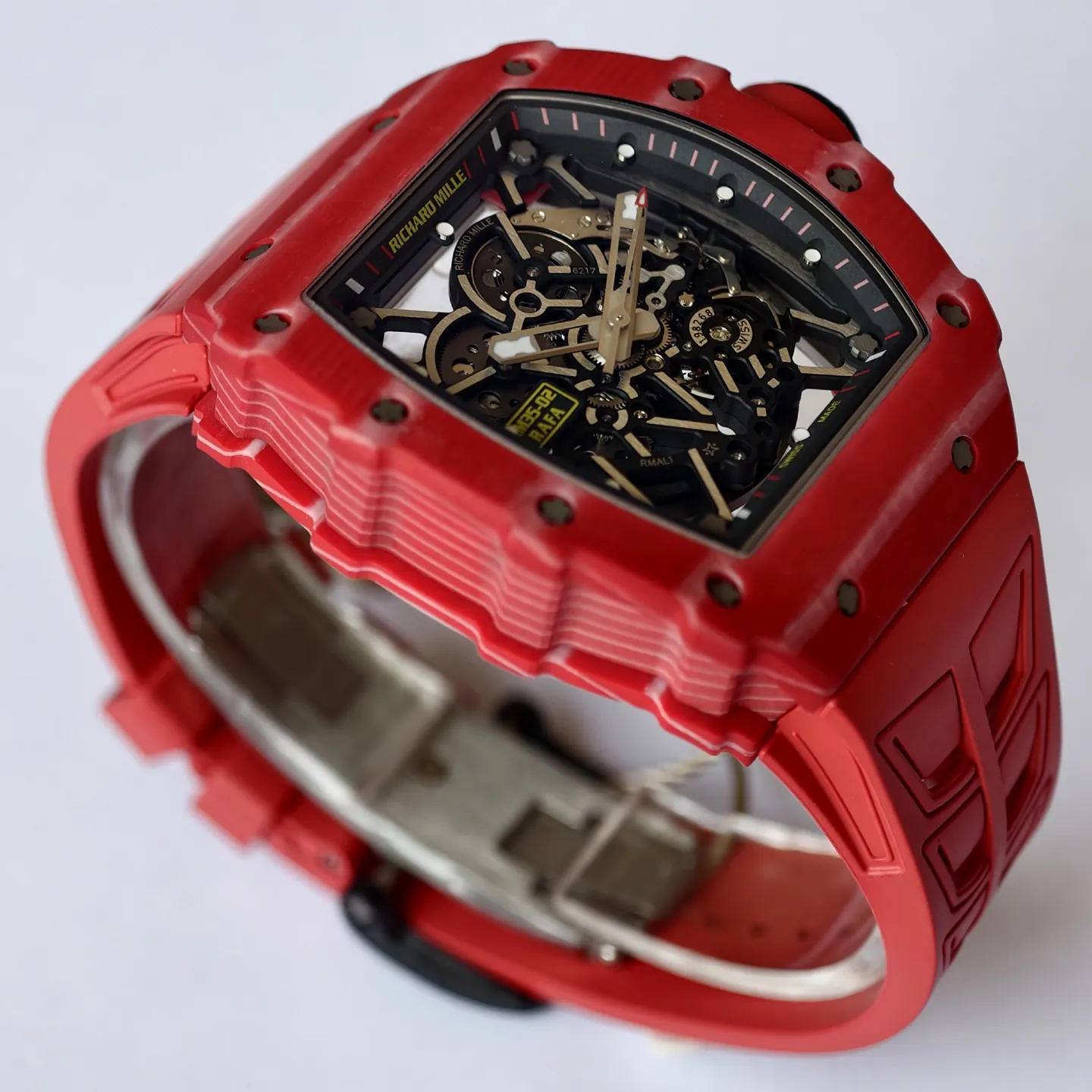 UMI RM 35-02 Rafael Nadal Red Quartz TPT Case Red Rubber Strap Replica Watch