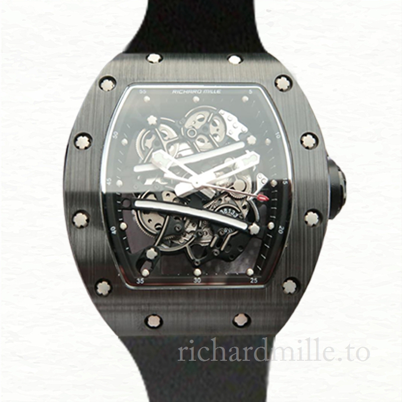 Richard Mille RM061 Men Hand Wind Stainless Steel Rubber Band