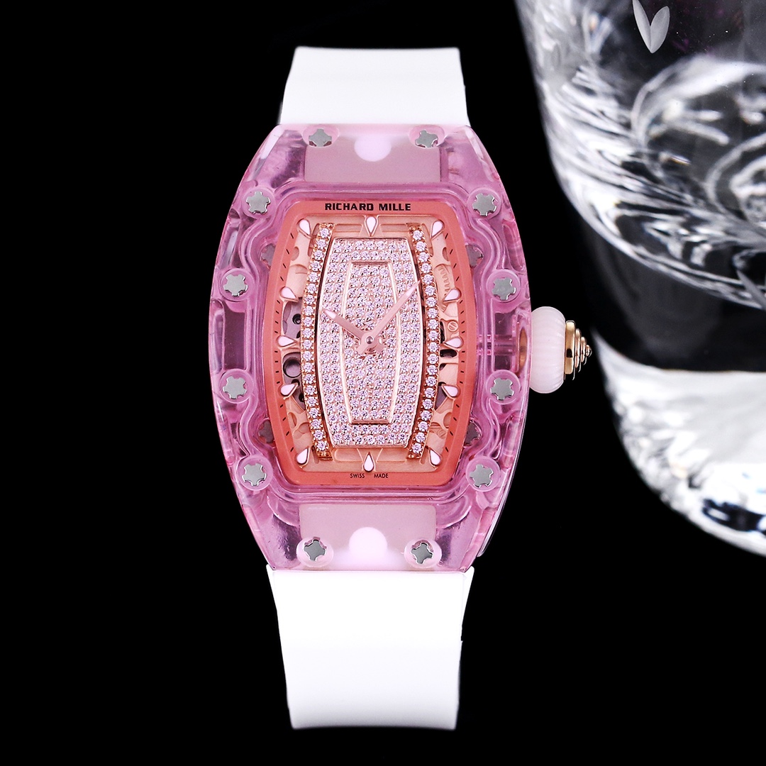 Elegant Richard Mille RM 07-02 Replica Pink Lady Sapphire Diamond Watch – Swiss Movement