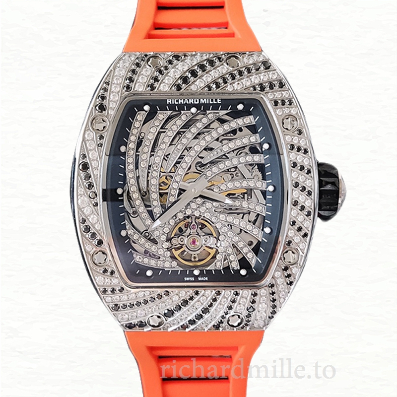 Richard Mille RM51-02 Ladies Mechanical Diamond Bezel Rubber Band