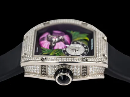 Richard Mille RM 19-02 Replica, Diamond-Set Case 3D Flower Skeleton Dial Luxury Ladies Automatic Wristwatch