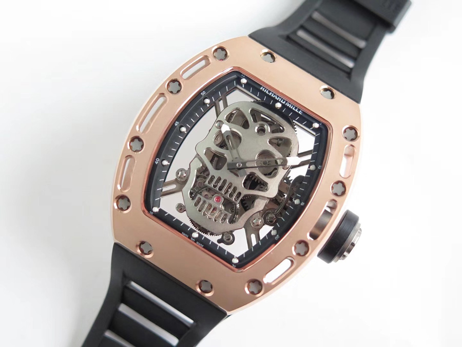 Richard Mille Replica RM 052 Black Strap Dense Bottom Sapphire Mirror