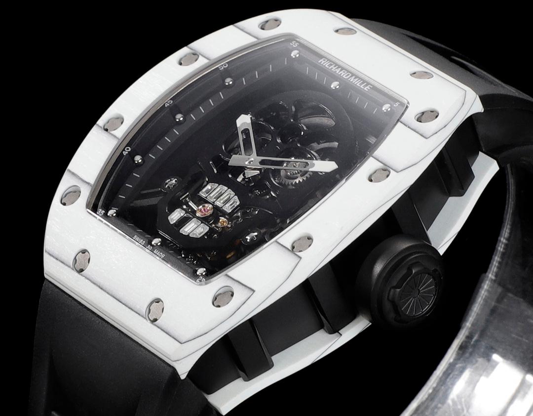 Richard Mille RM52-01 Skull Tourbillon Super Clone Replica Watch White Carbon TPT Skeleton Dial