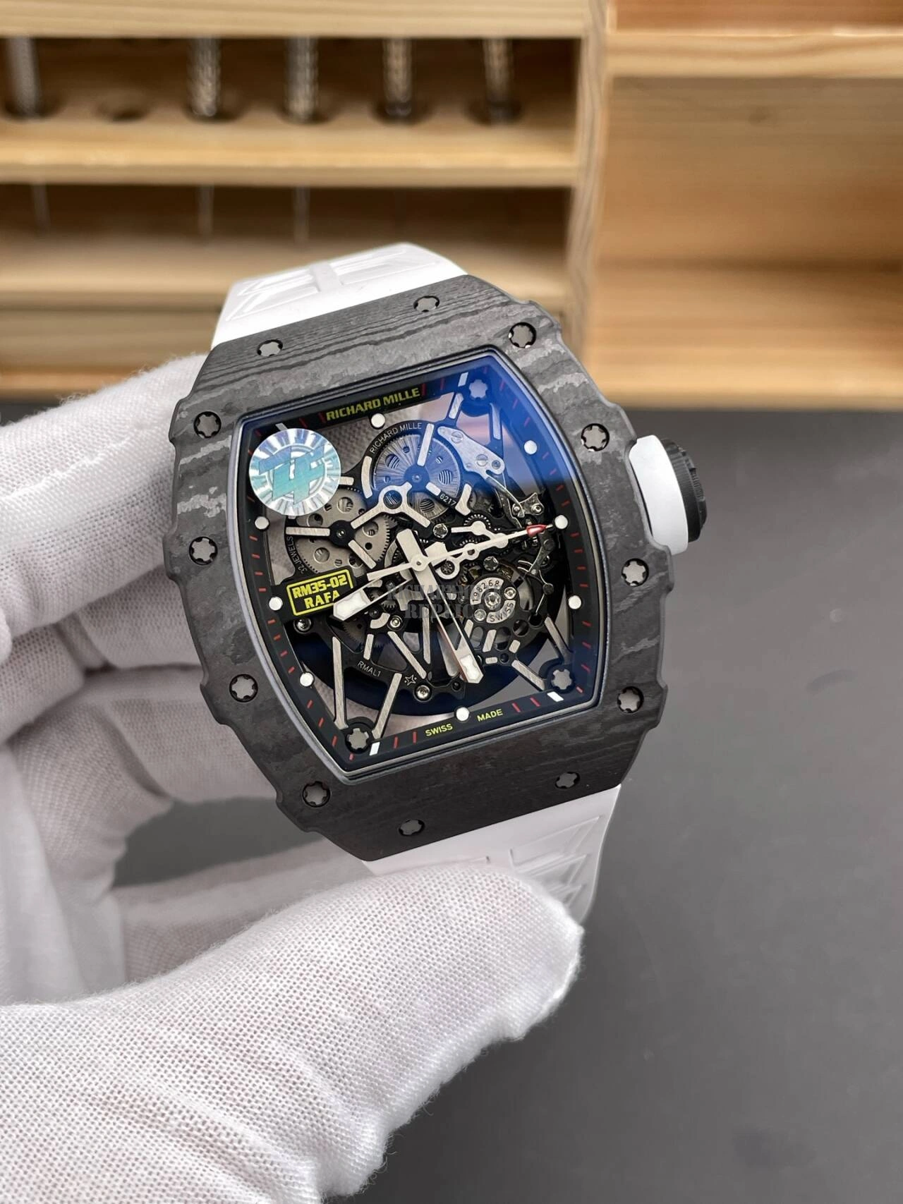 ZF Factory Richard Mille RM 35-02 Rafael Nadal Carbon Fiber Red Bezel V7 Super Clone Watch