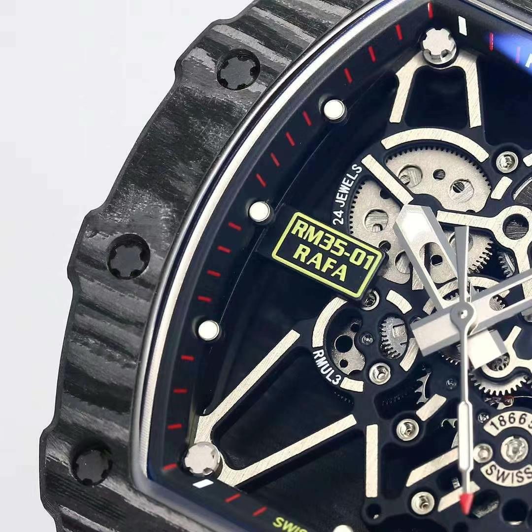 Best Swiss Replica Richard Mille RM 35-01 Rafael Nadal Watch – Carbon Fiber Case