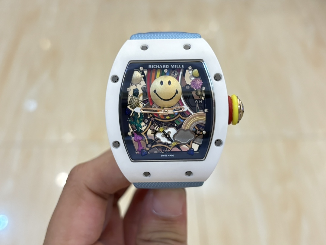 Replica Richard Mille RM 88 Smiley Automatic Winding Tourbillon with Blue Strap