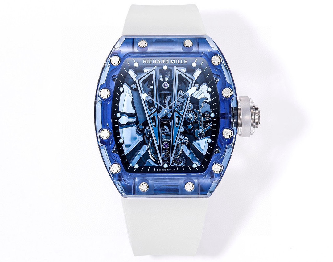 Richard Mille RM 27-03 Replica Blue Sapphire Crystal Watch | Skeleton Design, Fully Transparent Case