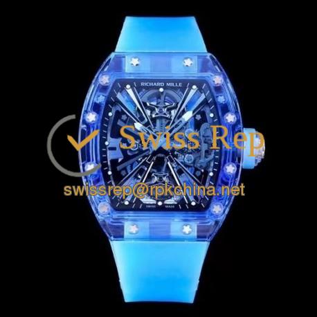 RM012 RMF Blue Sapphire Skeleton Dial Blue Rubber Strap Tourbillon