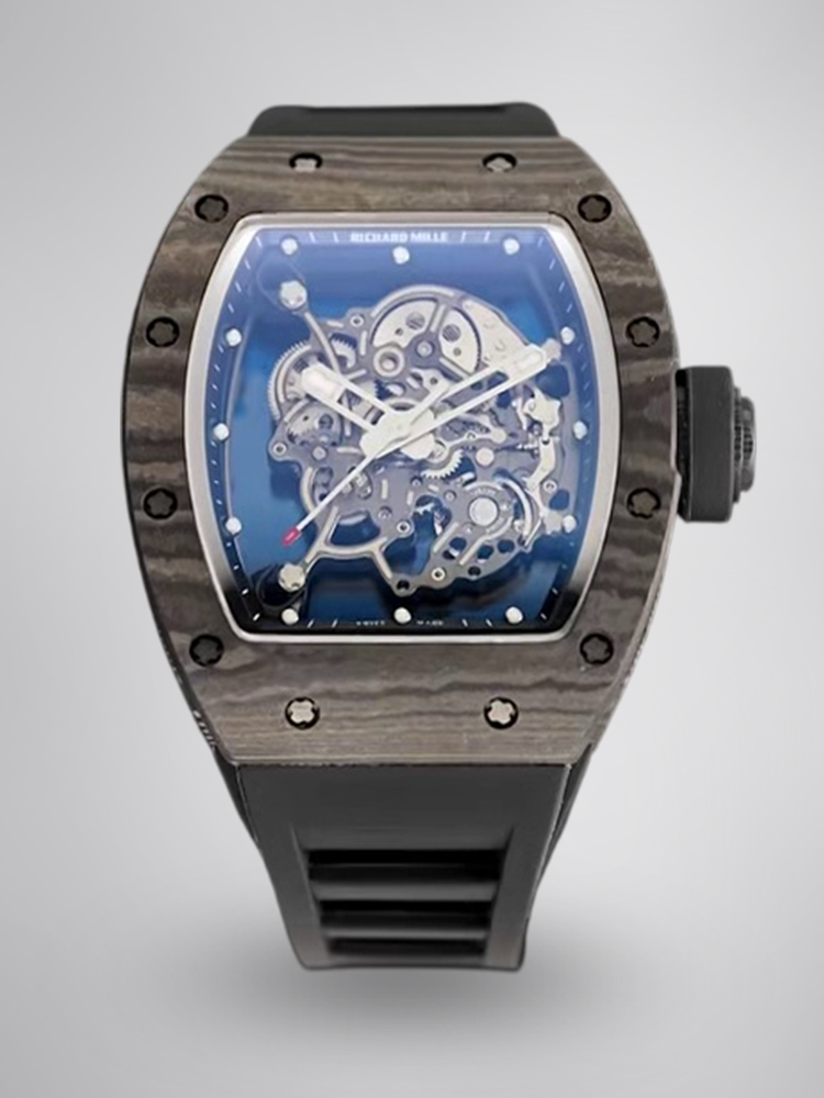 Swiss Replica Richard Mille RM55 – Super Clone with Carbon Fiber Case & Rubber Strap