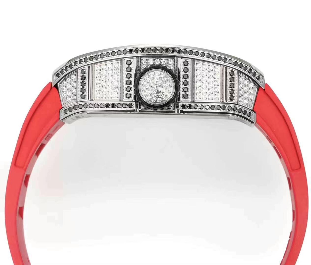 Super Clone Replica RICHARD MILLE RM S10 Koi Fish Tourbillon Watch Diamond Case Red Strap Swiss Quality