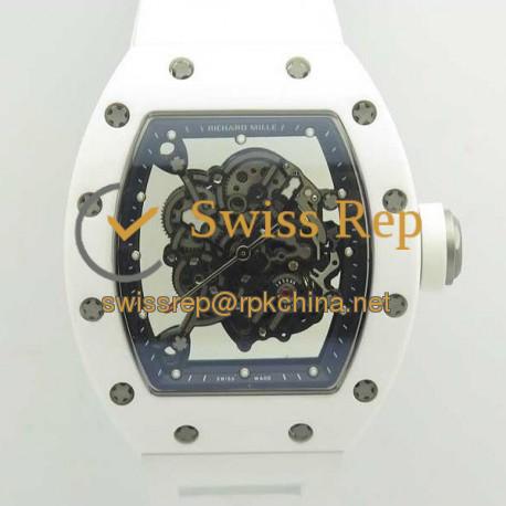 RM055 KVF V2 White Ceramic Skeleton Dial M8215