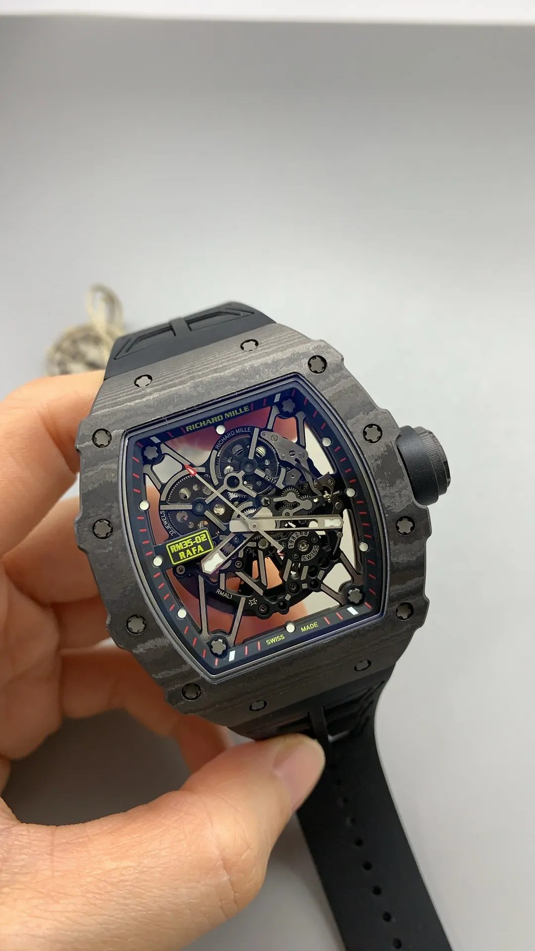 UMI Richard Mille Replica RM 35-02 Rafael Nadal Carbon TPT Black Strap RMAL1 Automatic Movement