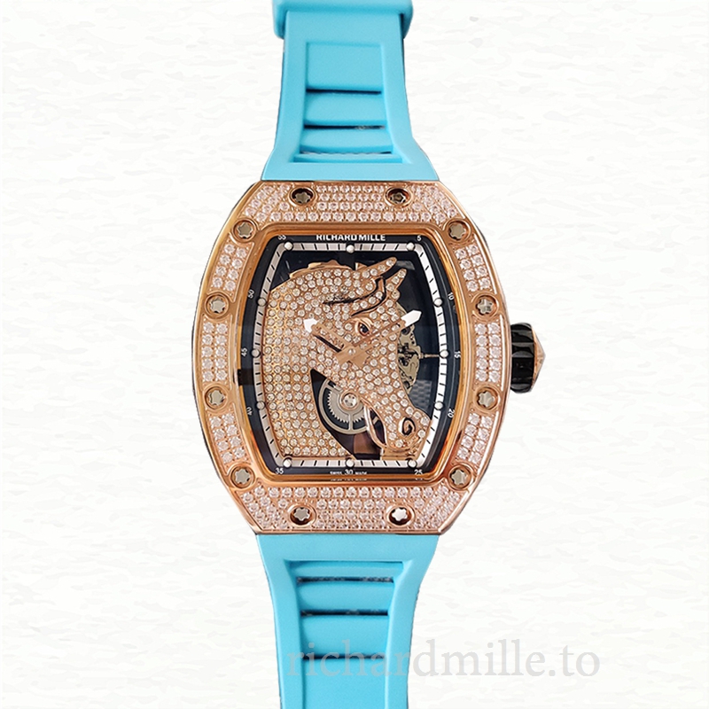 Richard Mille RM52-02 Men Mechanical Horse Dial Watch Rubber Band