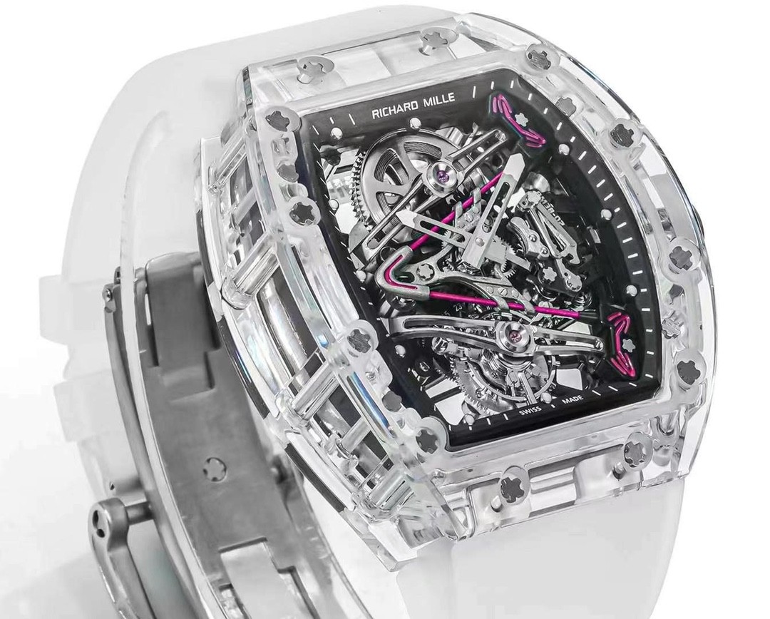 Richard Mille RM38-02 Tourbillon Replica Watch with Crystal Case - Pink Theme