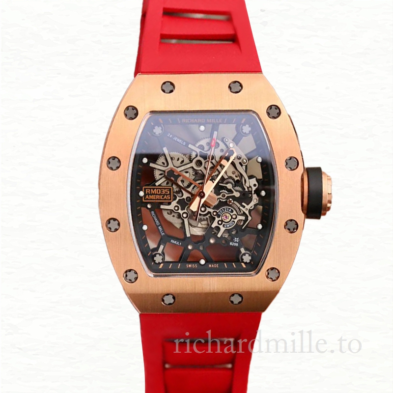 Richard Mille RM035 Men Mechanical Rubber Band Stainless Steel