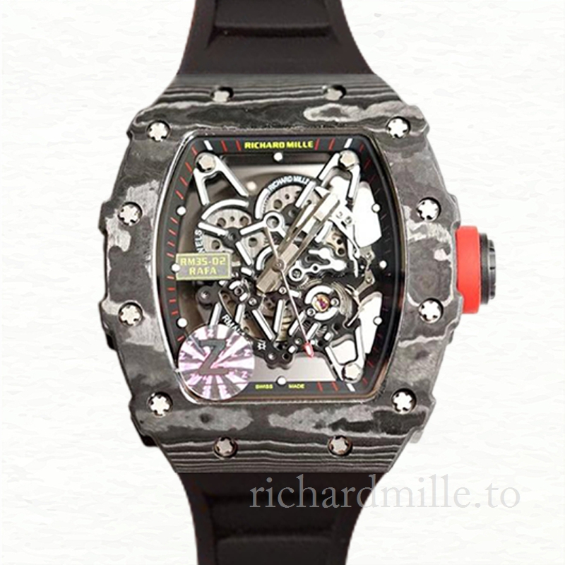 Richard Mille RM35-02 Mechanical Men Rubber Band Watch Carbon Fiber