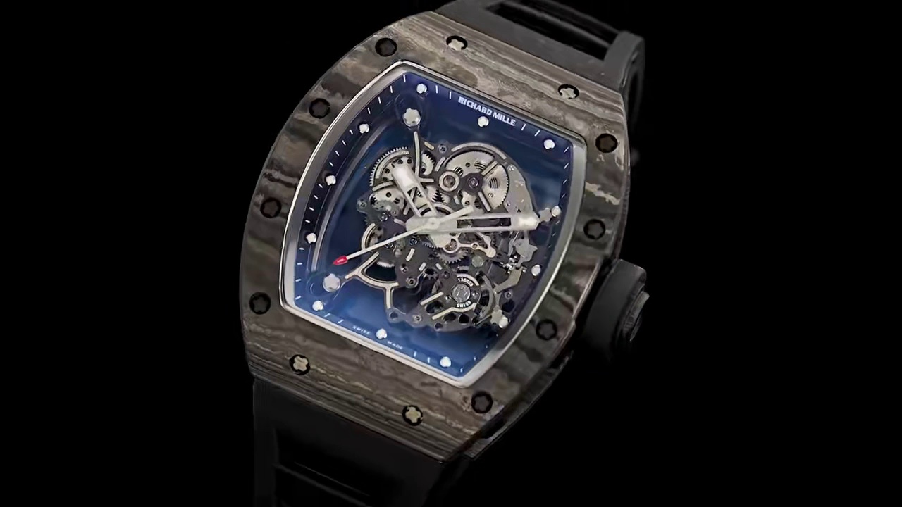 Swiss Replica Richard Mille RM55 – Super Clone with Carbon Fiber Case & Rubber Strap