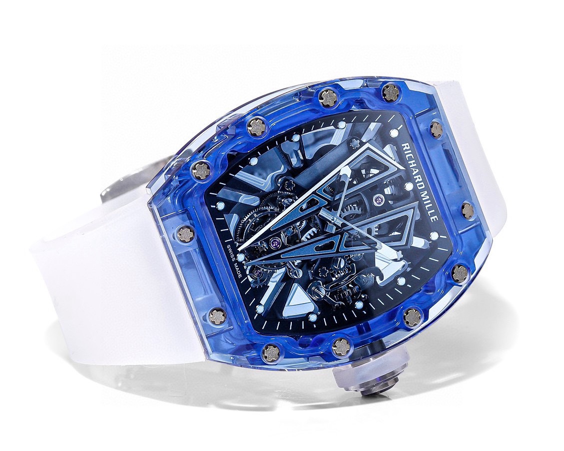 Richard Mille RM 27-03 Replica Blue Sapphire Crystal Watch | Skeleton Design, Fully Transparent Case