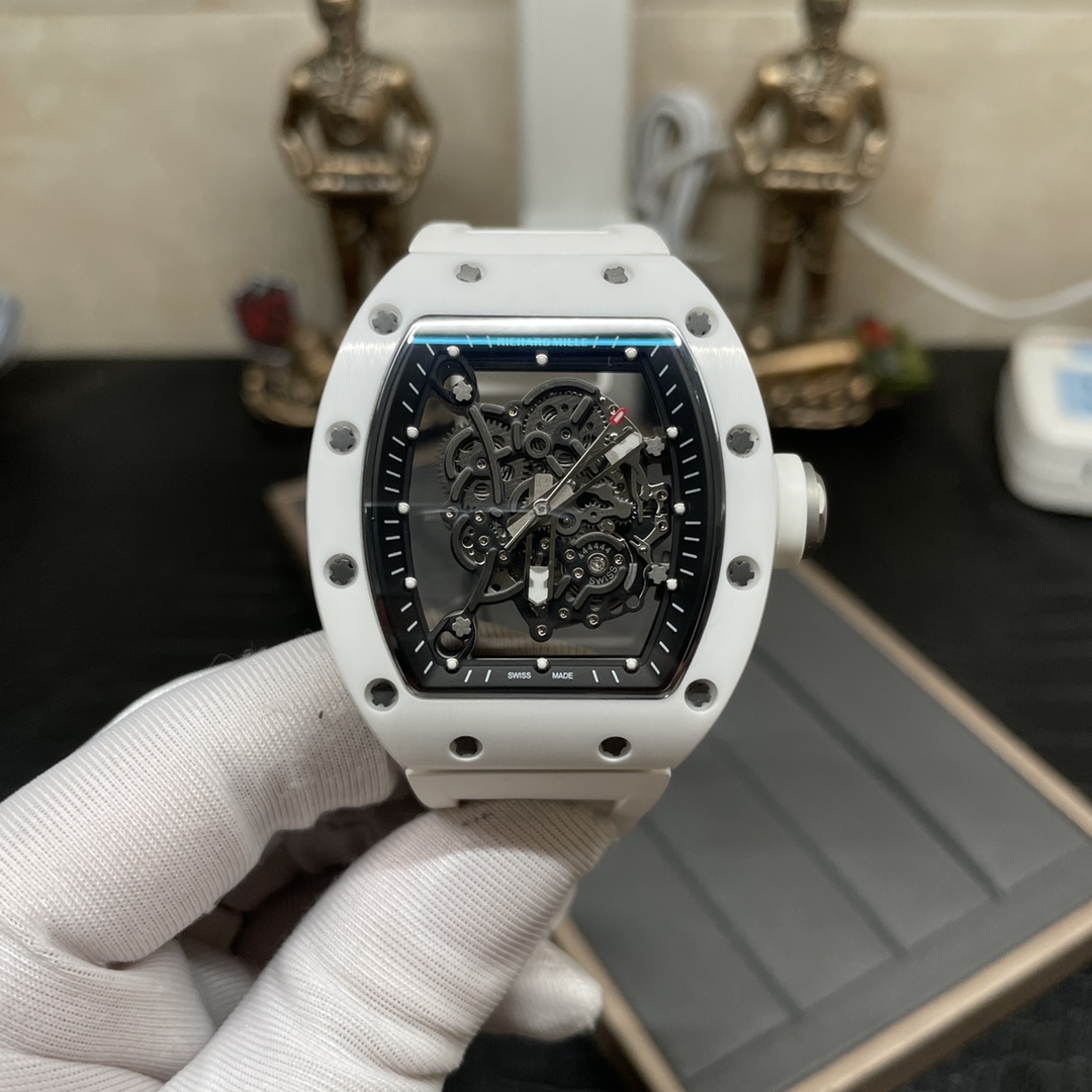 Replica Richard Mille RM 055 Bubba Watson White Ceramic Super Clone Watch