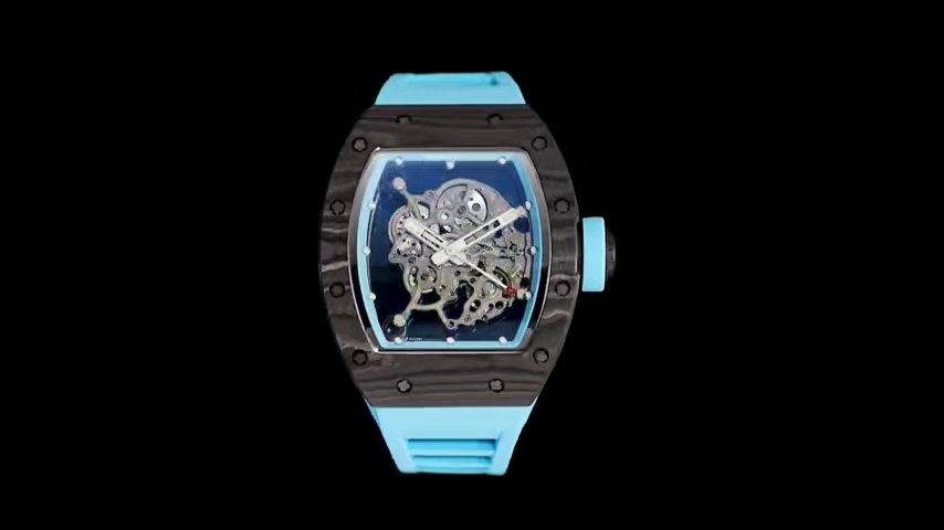 Swiss Replica Richard Mille RM 055 Yas Marina Circuit Watch – Skeleton Dial, Blue Rubber Strap, Ultimate Precision