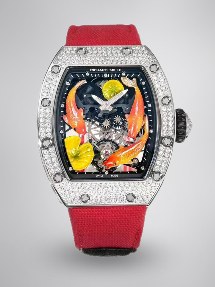 Richard Mille RM S10 Koi Tourbillon Replica – Swiss Movement, Diamond-Set Case, and Quality for the Ultimate Luxury Experience