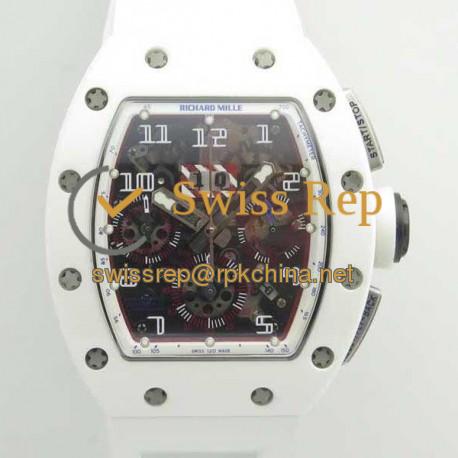 RM011-FM Felipe Massa Flyback Dubai Chrono KVF White Ceramic White Skeleton Dial 7750
