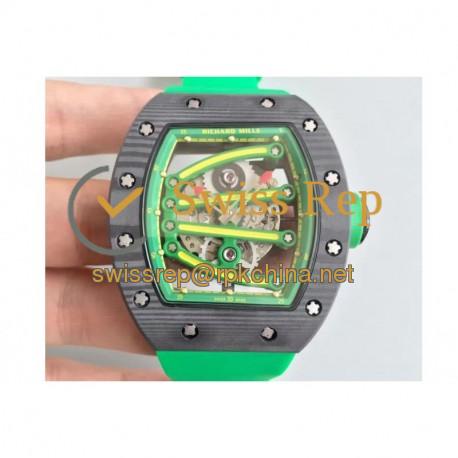 RM59-01A Forged Carbon Green Skeleton Dial M6T51