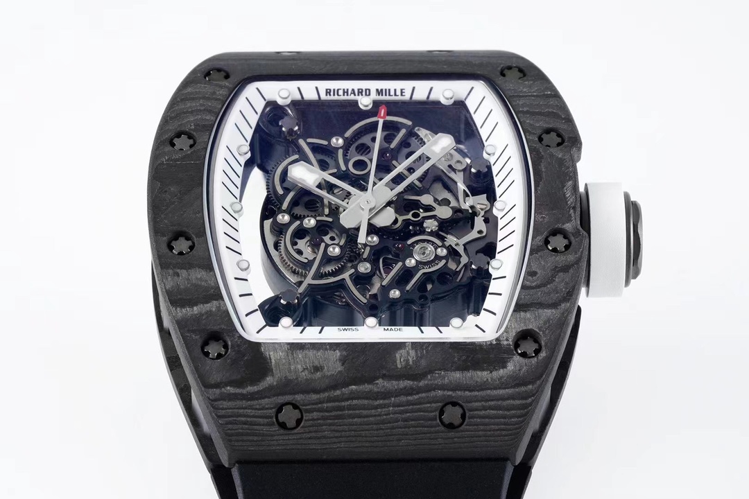 Swiss RM 055 Bubba Watson White Legend Tourbillon Skeleton 49mm NTPT Carbon Watch