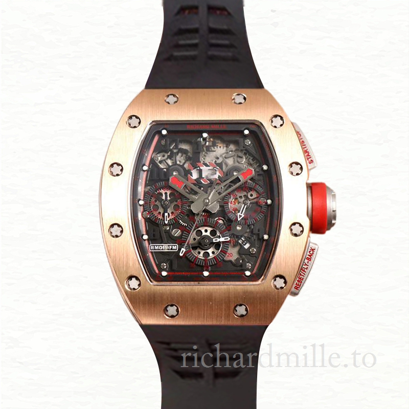 Richard Mille RM011 Automatic Men Watch Transparent Dial