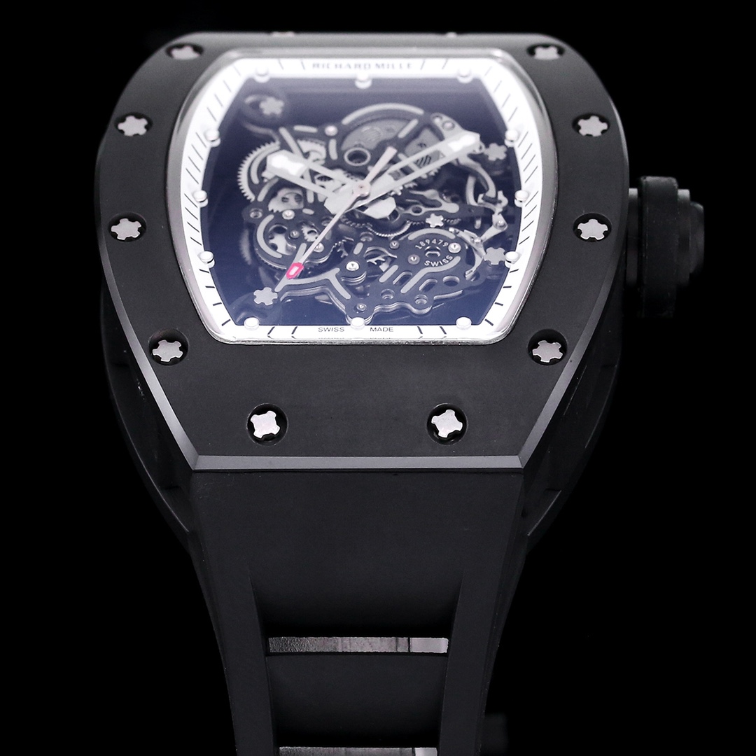 Replica Richard Mille RM 055 Black Ceramic Skeleton Watch – Precision Swiss Movement, Sporty Elegance for Men