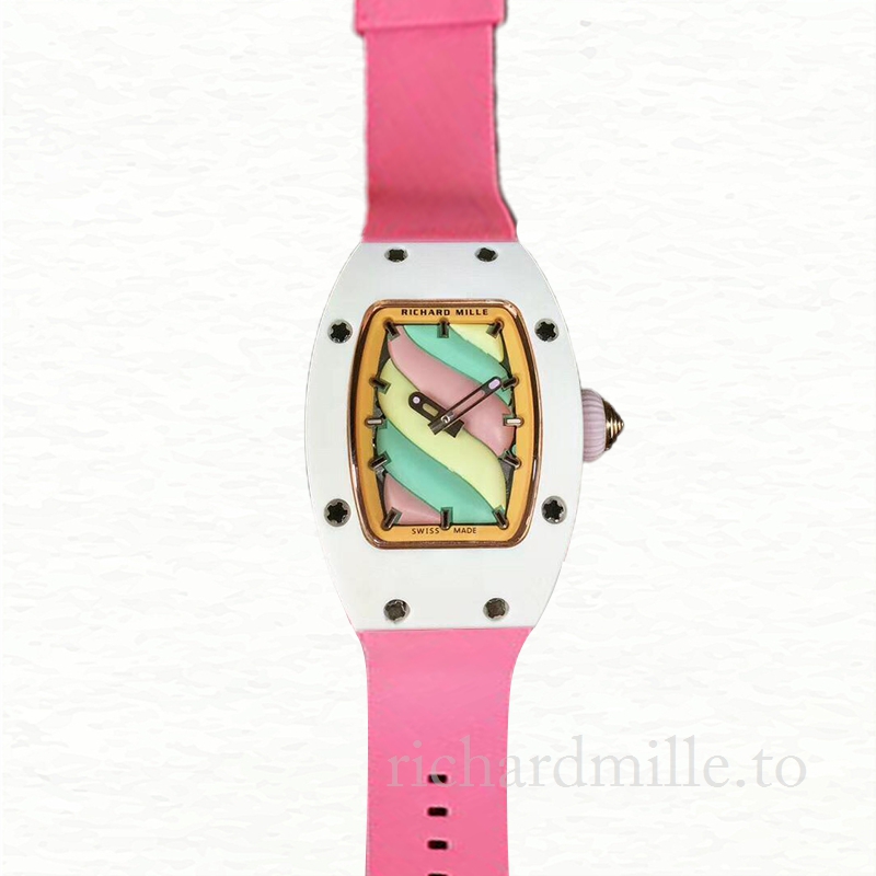 Richard Mille RM07-03 Ladies Mechanical Rubber Band Candy Dial Watch