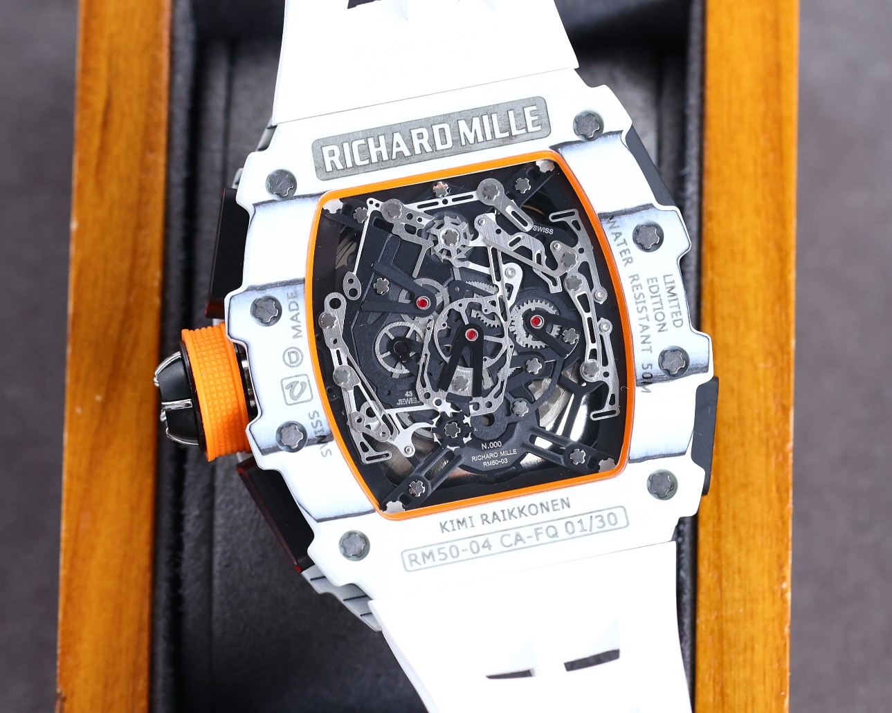Replica Richard Mille RM50-03 Super Clone Chronograph Mechanical Watch - White Carbon Fiber Case