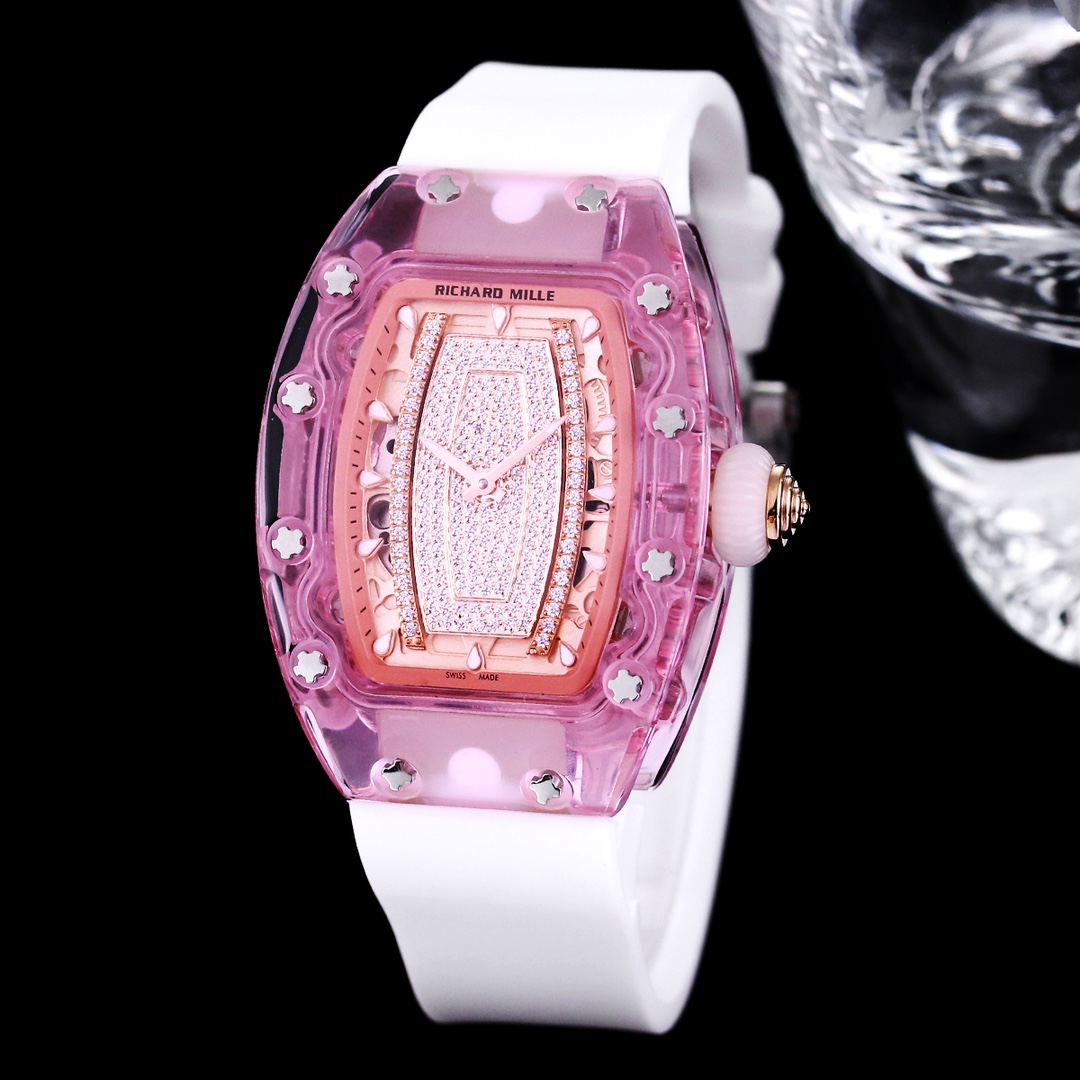 Elegant Richard Mille RM 07-02 Replica Pink Lady Sapphire Diamond Watch – Swiss Movement