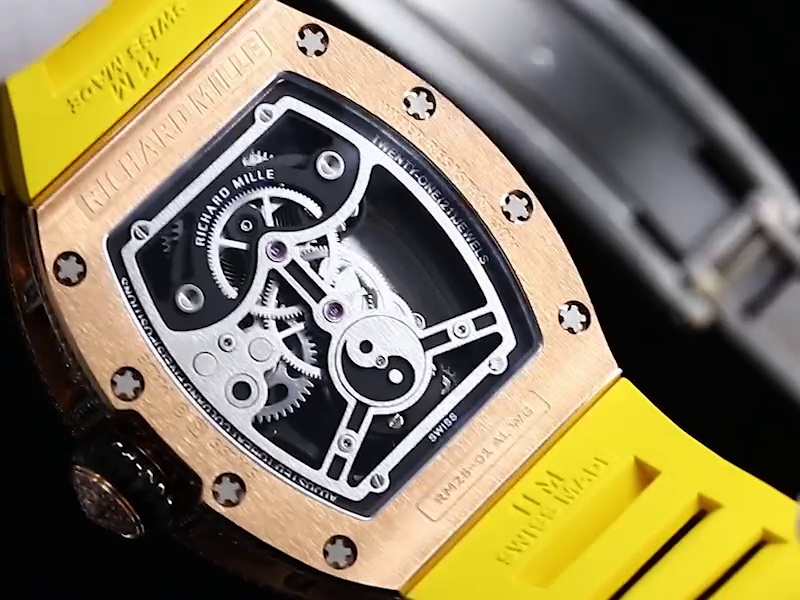Luxury Richard Mille RM 26-01 Replica Panda – Swiss Tourbillon Watch With Premium Skeleton Dial & Yellow Strap