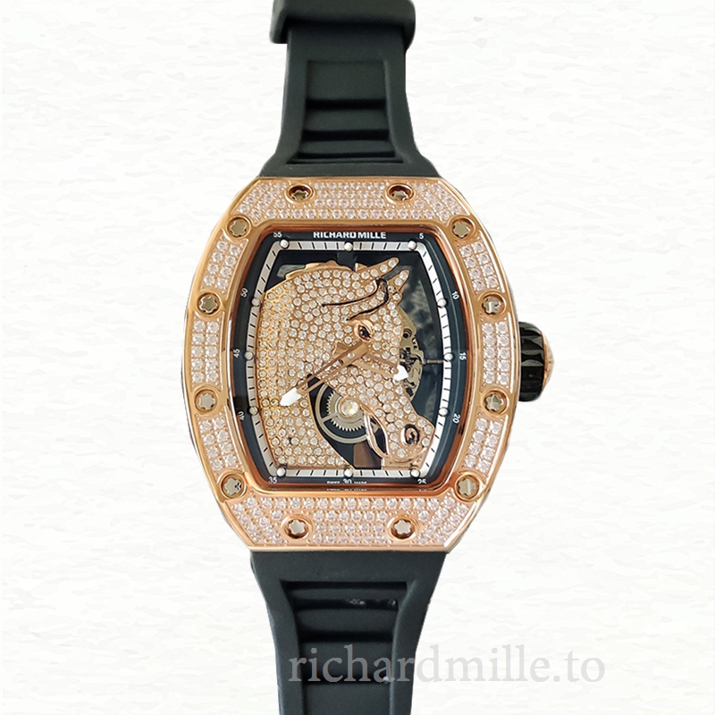 Richard Mille RM52-02 Mechanical Men Rubber Band Horse Dial Diamond Bezel