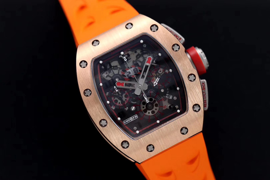 Richard Mille Replica RM 011 Orange Strap Through Bottom