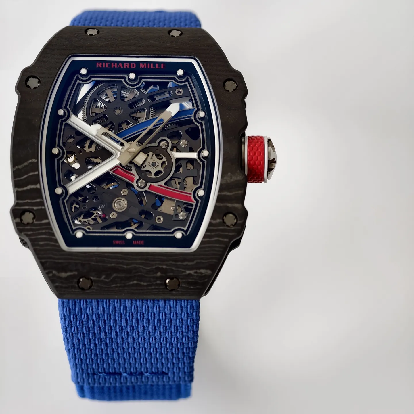 UMI Richard Mille RM 67-02 Automatic Carbon TPT Case Blue Elastic Fabric Strap Replica Watch