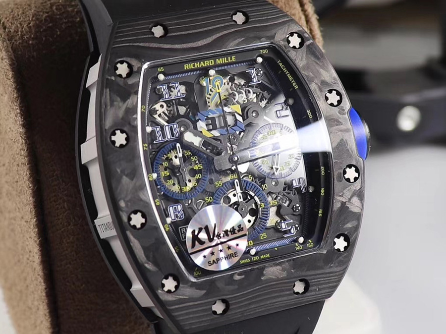 Richard Mille Replica RM 011 Black Strap Black Dial Folding Clasp