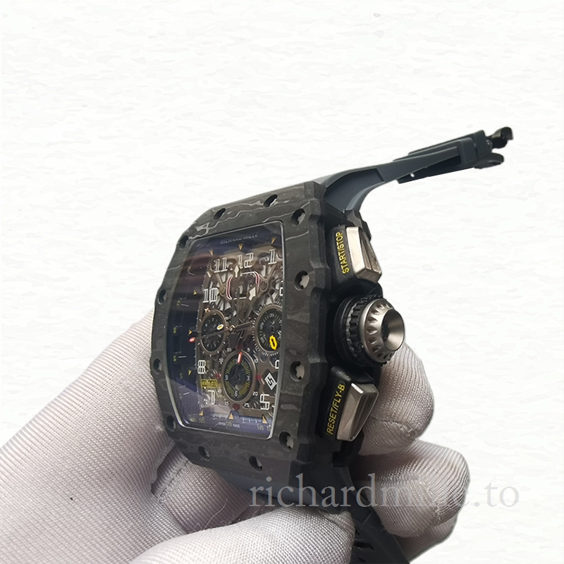 Richard Mille RM011 Men Automatic Rubber Band Watch